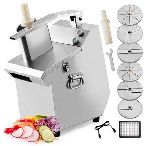 Multi-Functional Vegetable Cutter - High-Efficiency Motor,Dicer with 2 Size Feed Ports, Vegetable Processor Detachable Stainless Steel blade - 1 of 4