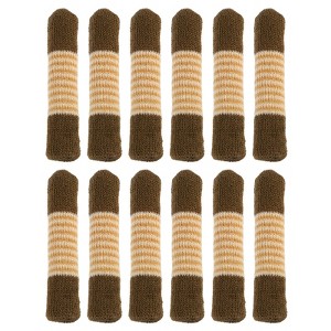 Unique Bargains Striped Knitted Elastic Reduce Noise Chair Leg Floor Protectors - 1 of 4
