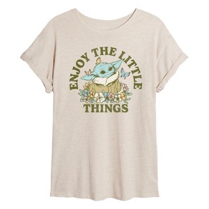 Women's - Star Wars - The Mandalorian Enjoy The Little Things Oversized Graphic T-Shirt - 1 of 4