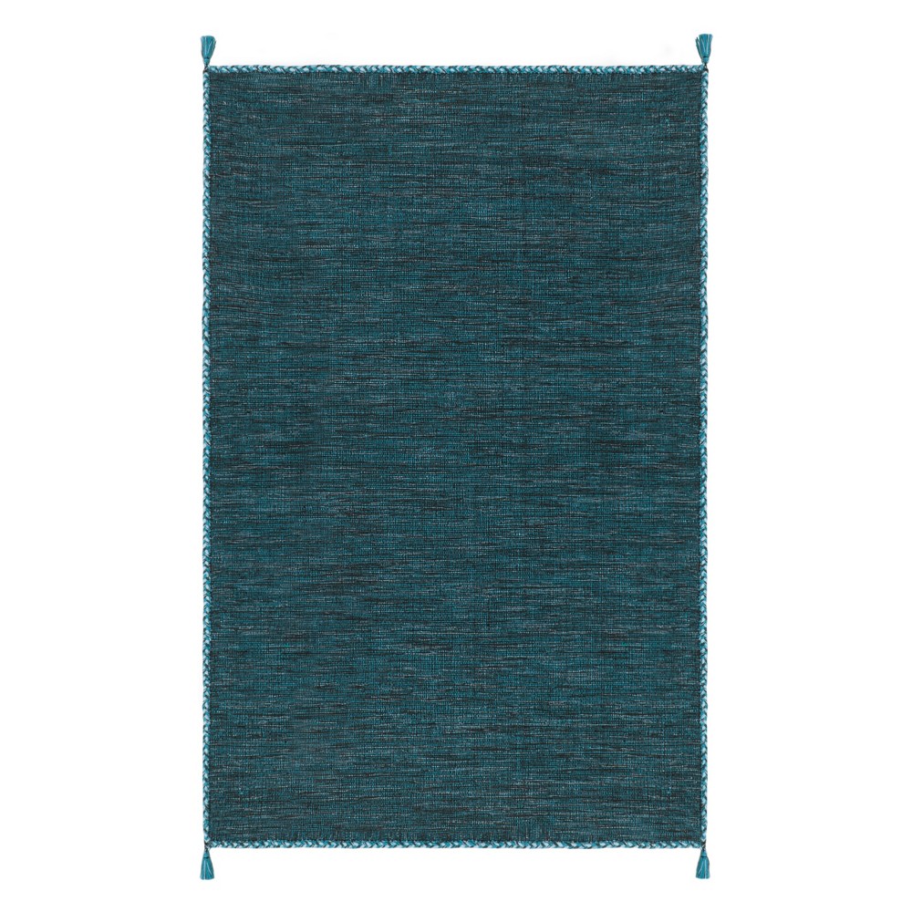 5'x8' Solid Woven Area Rug Blue/Black - Safavieh