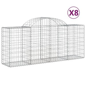 vidaXL Gabion Basket Set of 8 Silver Galvanized Iron 78.7x19.7x39.4 in - 1 of 4