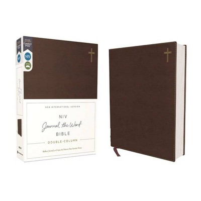 Niv, Journal the Word Bible, Double-Column, Leathersoft, Brown, Red Letter Edition, Comfort Print - by  Zondervan (Leather Bound)