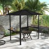 Outsunny 6' x 8' Hardtop BBQ Gazebo, Grill Gazebo with Metal Roof, Aluminum Frame and 2 Side Shelves - 2 of 4