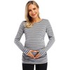 Clearlove Womens Maternity Shirt Fall Long Sleeve Crew Neck T-Shirts Pregnancy Clothes Side Ruched Tunic Tops - 2 of 4