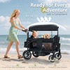 Kinder King 2-Seat Wagon Stroller, All-Terrain Foldable Stroller Wagon for Toddlers with Canopy, Snack Tray & Push/Pull Bar - 4 of 4