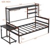 NicBex Twin/Full size Metal Daybed with Movable Desk,Metal Grid,Shelves and Clothes Hanger for Bedroom,Living Room - 3 of 4