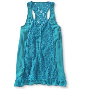 Aeropostale Womens Lace Placket Racerback Henley Shirt - 1 of 2