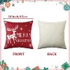 TackView Set of 4 Christmas Throw Pillow Covers 18x18, Farmhouse Outdoor Decor with Deer & Rustic Winter Patterns, Holiday Cushion Cases,red - 3 of 4