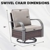 Outdoor Swivel Chair Patio Glider Chair with High Back Chair Set of 2 - 2 of 4