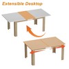 Famapy Extendable Dining Table with Modern White Top and Natural Wood Legs - 4 of 4