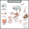 KWPZQEB Baby Trike, 7-in-1 Kids Tricycle with Adjustable Push Handle, Removable Canopy, Safety Harness for 18 to 72 Months - 4 of 4