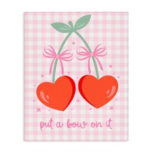 Stupell Industries 20"x16" Kids' Put A Bow On It Cherries Wall Art Unframed - 1 of 4