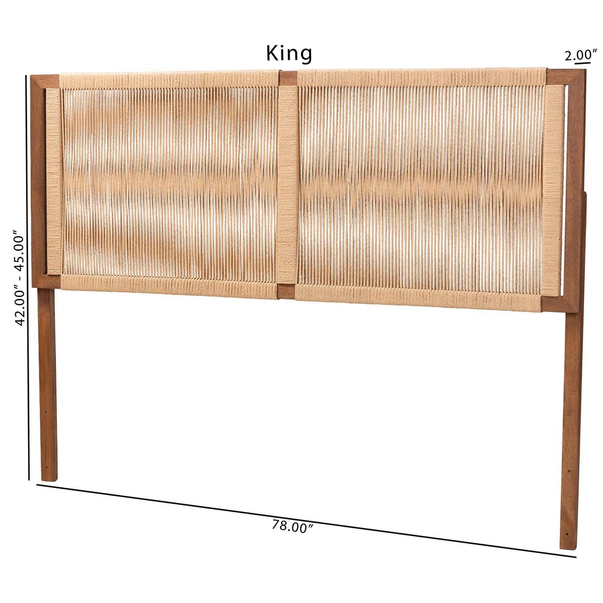 bali & pari Holitz Natural Rope Woven King Headboard Walnut Brown/Light Brown - thumbnail 7