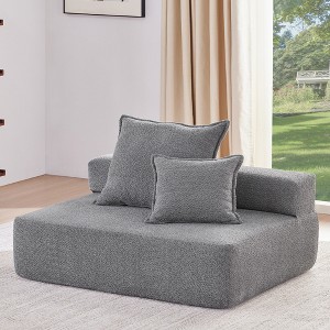 48" Boucle Modular Loveseat Frame with Fully Compressed Design - 1 of 4