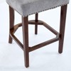 INFURNIC Counter and Bar Stools Linen Upholstered Bar Chairs with Curved Back for Dining Room, Gray, 22.05"*19.7"*39" - 3 of 4