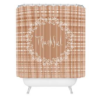 Autumn Weave Thankful Shower Curtain Brown - Deny Designs