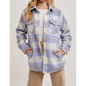 Women's Ella Brushed Flannet Shacket - BluIvy - 1 of 4
