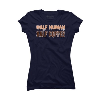 Junior's Design By Humans Funny Halloween Costume For Coffee Addicts By TeeShirtMadness T-Shirt