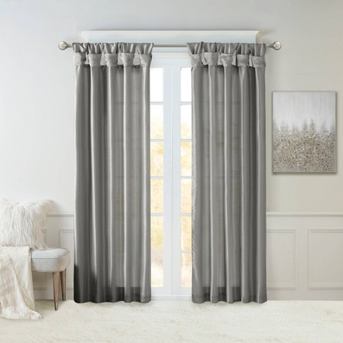 Lillian Twisted Tab Light Filtering Lined Curtain Panel - image 1 of 4