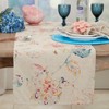 Saro Lifestyle Primavera Collection Printed Floral Design Table Runner, 16"x72", Beige - 3 of 3