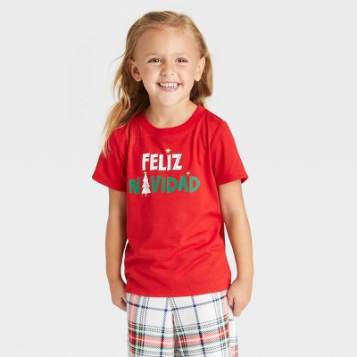 Toddler Holiday 'Feliz Navidad' Matching Family Pajama T-Shirt - Wondershop™ Red 12M