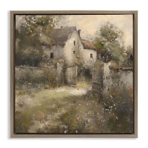 Stupell Industries Overgrown Hazy Cottage Floating Frame Canvas Art - 1 of 4
