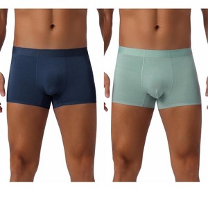 INSPIRE CHIC Men's 2 Pack Soft Elastic Waist Solid Color Boxer Briefs - 1 of 4