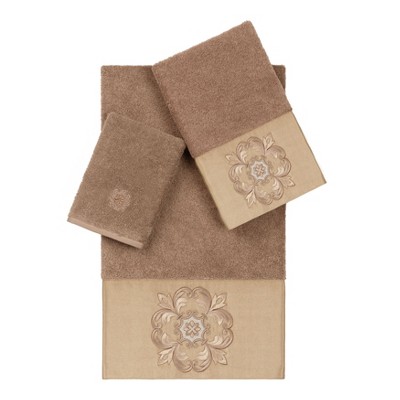 Linum Home Textiles 100% Turkish Cotton ALYSSA Embellished Towel Set