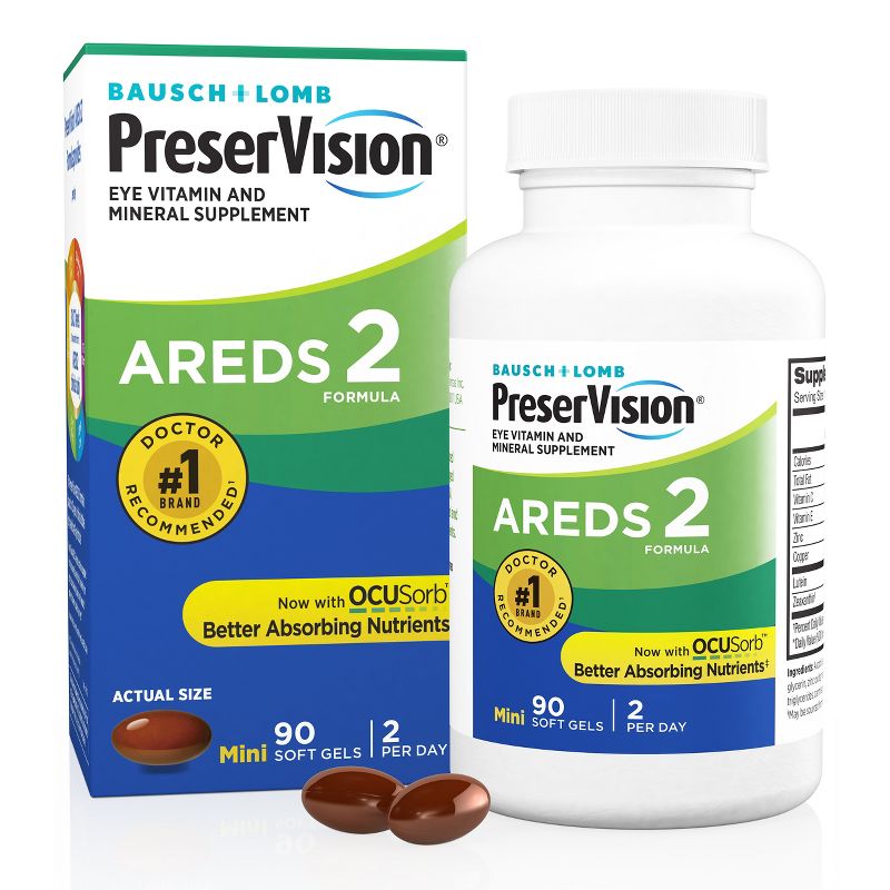 PreserVision AREDS 2 Formula Eye Vitamin & Mineral Supplement Softgels - 90ct, 1 of 9