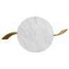 Faux White Marble Round Coffee Table with Storage Natural/Faux White Marble See below - 4 of 4