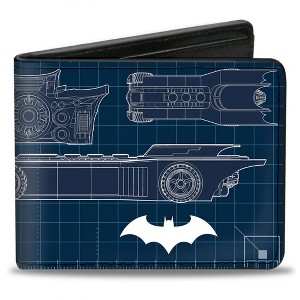 Adult Batman Batmobile Blueprints Bi-Fold Wallet - 1 of 2