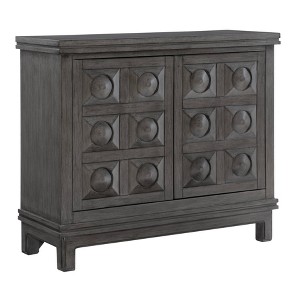 Epinay Traditional Carved Cabinet: Magnetic Closure, Fixed Shelf, Rubberwood Frame - Powell - 1 of 4