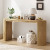 Modern Curved Design Wood Console Table,Entryway Side Table With Vertical Stripe Design Suitable for Living Room Hallway-Cuddlewood - 2 of 4