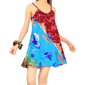 HAPPY BAY Women's Vacay Holiday Summer Beachwear Sleeveless Casual Spaghetti Strap Nightgown Slip Beach Dress - 1 of 4