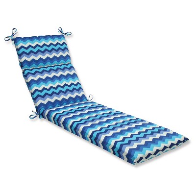 Pillow Perfect Chevron Chaise Lounge Cushion - Blue/Off White