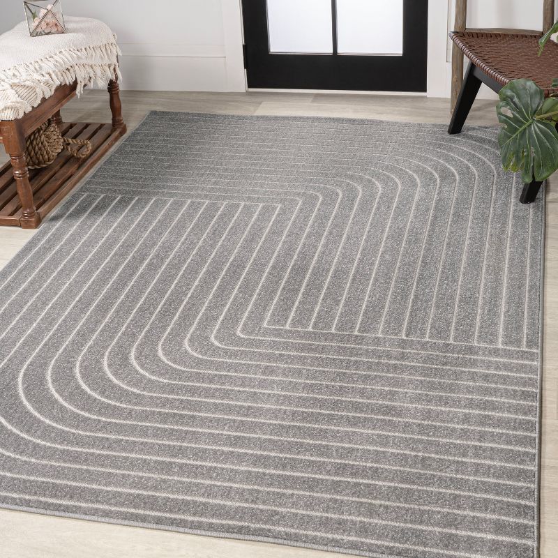 JONATHAN Y Odense High-Low Minimalist Angle Geometric Indoor/Outdoor Area Rug, 1 of 11