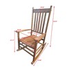 Lyngins Solid Populus Wood Outdoor Accent Chair – Wide Seat & Armrests, Slatted Back, 250 LBS Weight Limit, Wooden Porch Rocking Chair - 2 of 4