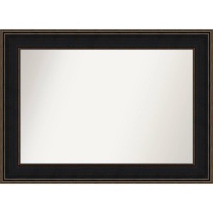 44"x32" Non-Beveled Mezzanine Espresso Wood Wall Mirror - Amanti Art: Modern Rectangular, Includes Mounting Hardware - 1 of 4