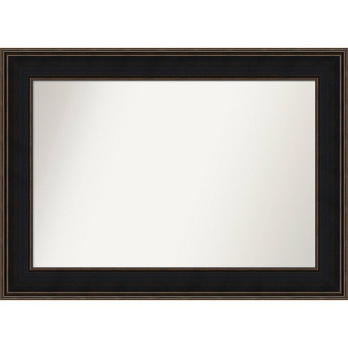 44"x32" Non-Beveled Mezzanine Espresso Wood Wall Mirror - Amanti Art: Modern Rectangular, Includes Mounting Hardware - image 1 of 4