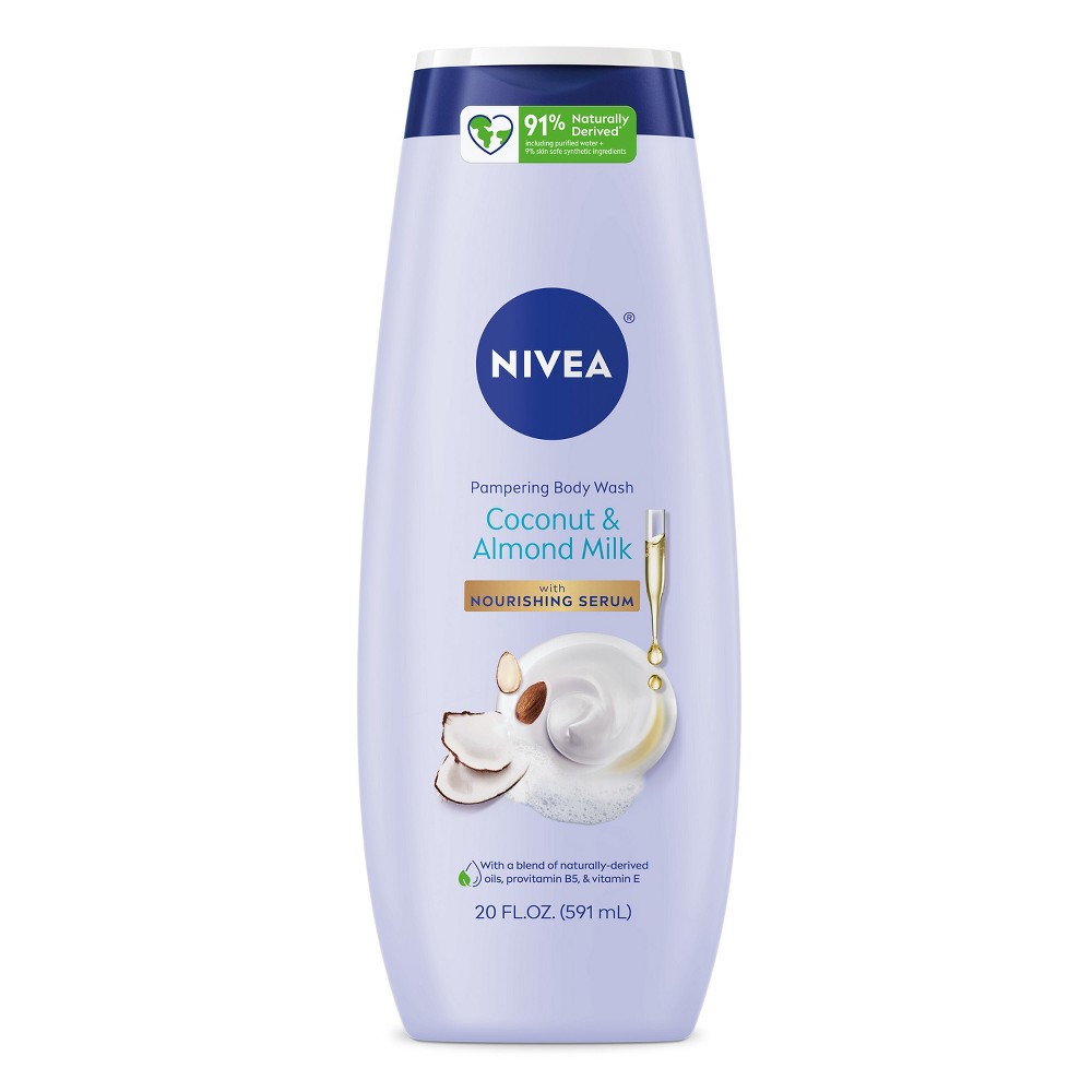 Photos - Shower Gel Nivea Coconut and Almond Milk Pampering Body Wash for Dry Skin - 20 fl oz 