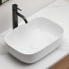 ChicFurnit Bathroom Sinks Rectangle Countertop Bathroom Sink Porcelain Ceramic Thin Edge Basin Vessel Sink for Bathrooms, White, 17.9"*12.6"*5.3" - 2 of 4