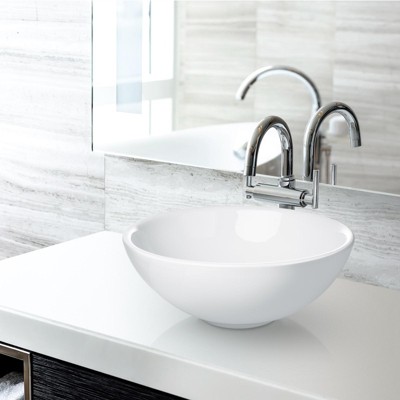 Miligore 18'' White Ceramic Round Above-Counter Bathroom Sink