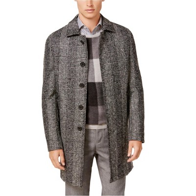 Ryan Seacrest Mens Plaid Overcoat Dress
