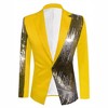 Lars Amadeus Men's Color Block Notched Lapel Party Sequin Blazers - 2 of 4