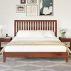 AMERLIFE Solid Wood Bed Frame, Mid-Century Platform Bed with Grille Headboard - 3 of 3