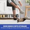 Farmhouse Shoe Cabinet with Bench 2 Flip Drawers Shoe Storage for 16 Pairs For Entryway - 4 of 4