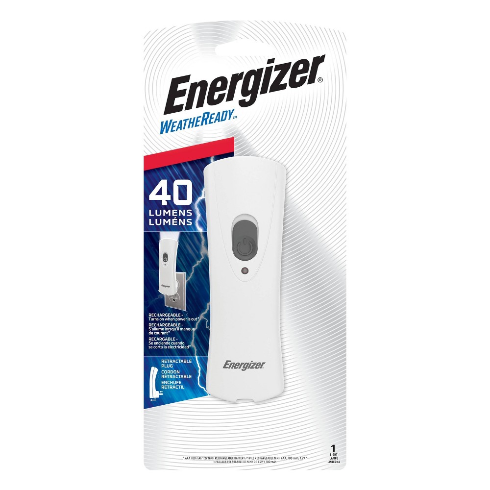 Energizer WeatheReady 40 Lumens Light: Impact-Resistant LED Flashlight, Battery Included, 3-Hour Run Time, White