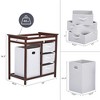 Wooden Baby Changing Table Solid Wood Diaper Changing Station Changing Table with Laundry Basket and Drawer - 3 of 4