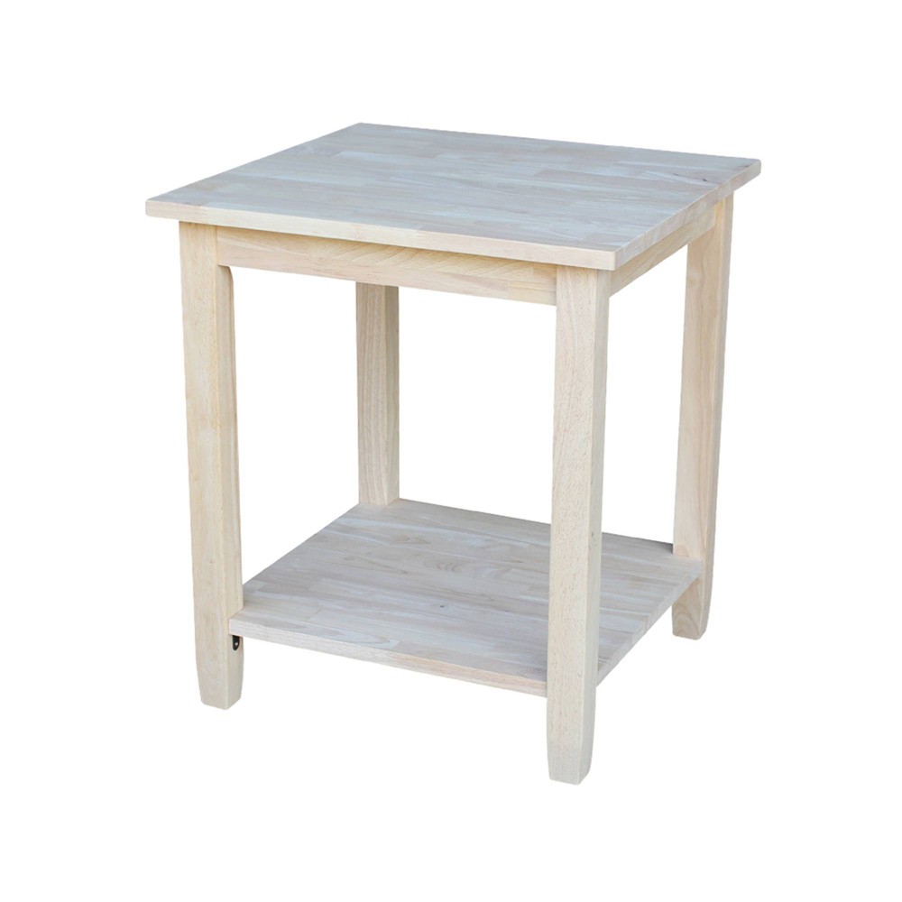 Photos - Coffee Table Solano End Table - International Concepts: Hardwood, Square, Shelf Storage