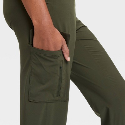 Women's Stretch Woven Cargo Pants All in Motion Beige Plus Size 2X